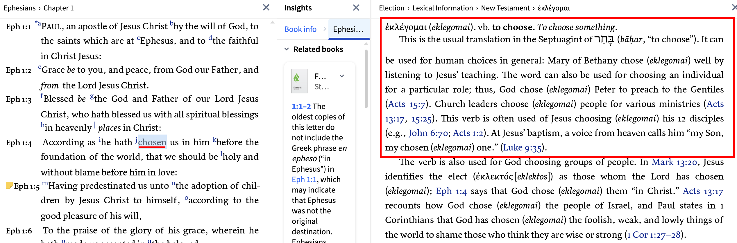 Ephesians 1:4-5, 11 commentary